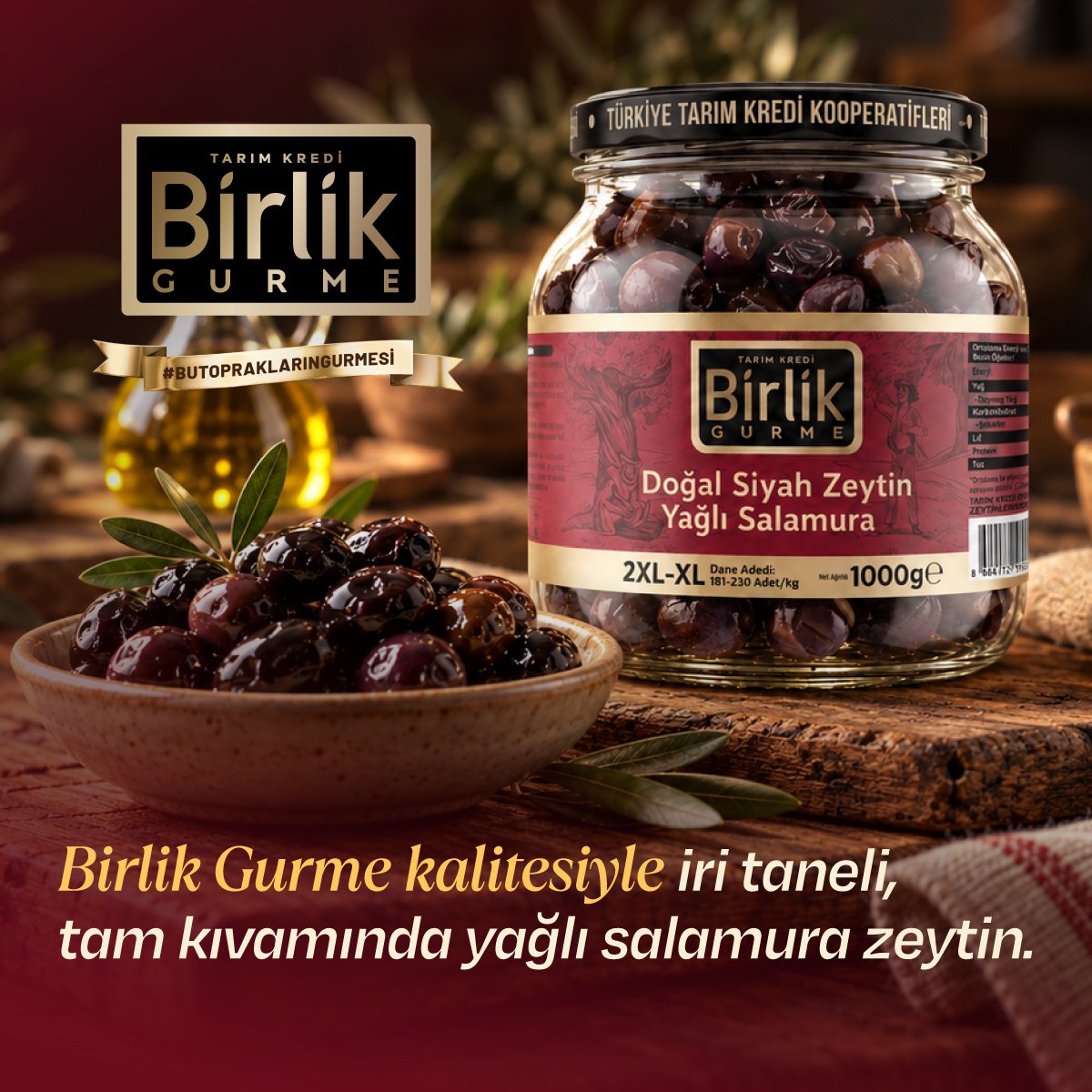TK Birlik Gurme Siyah Zeytin 2XL-XL